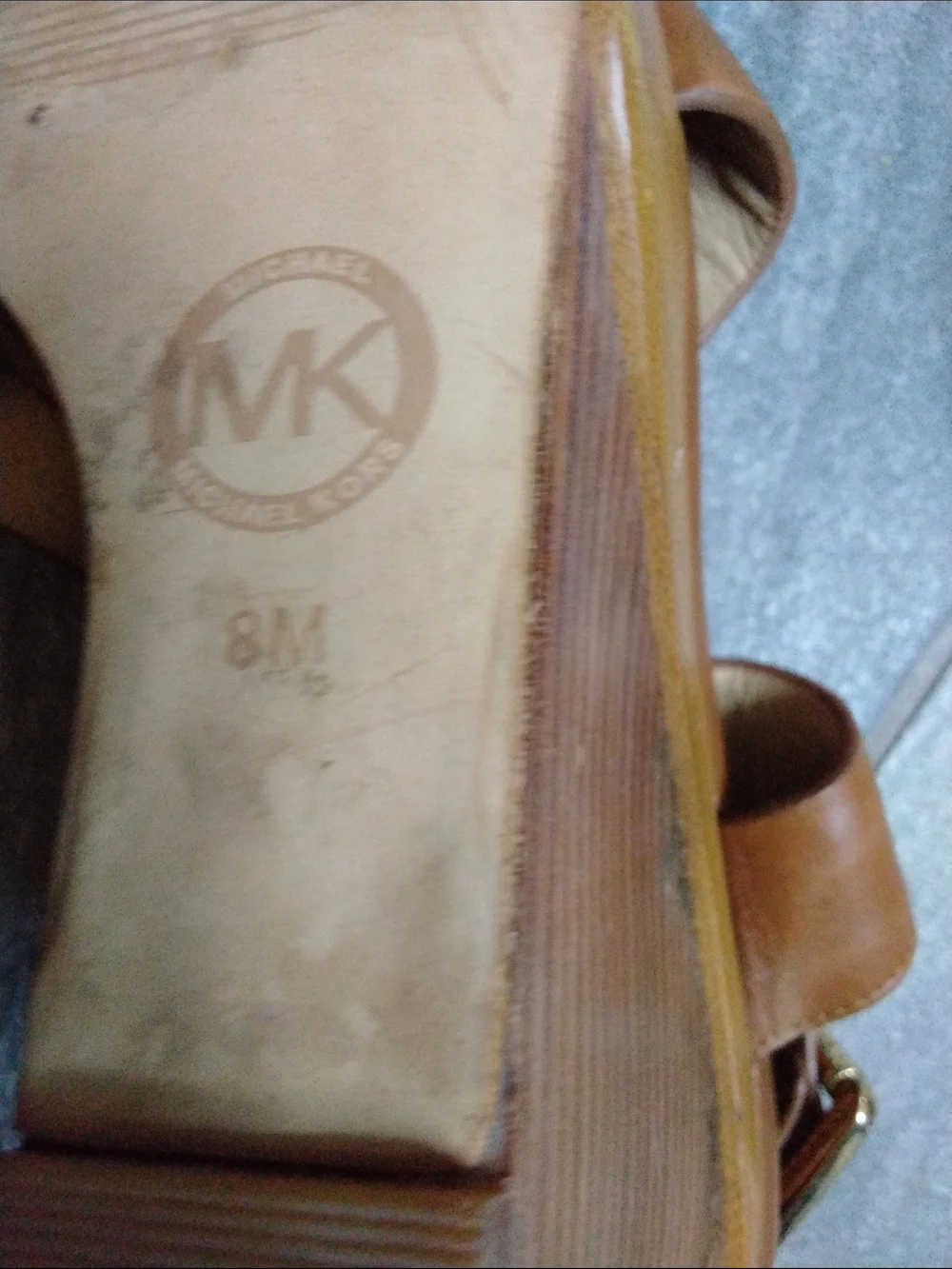 Michael Michael Kors Tan Leather Open-Toe Women’s Sandals